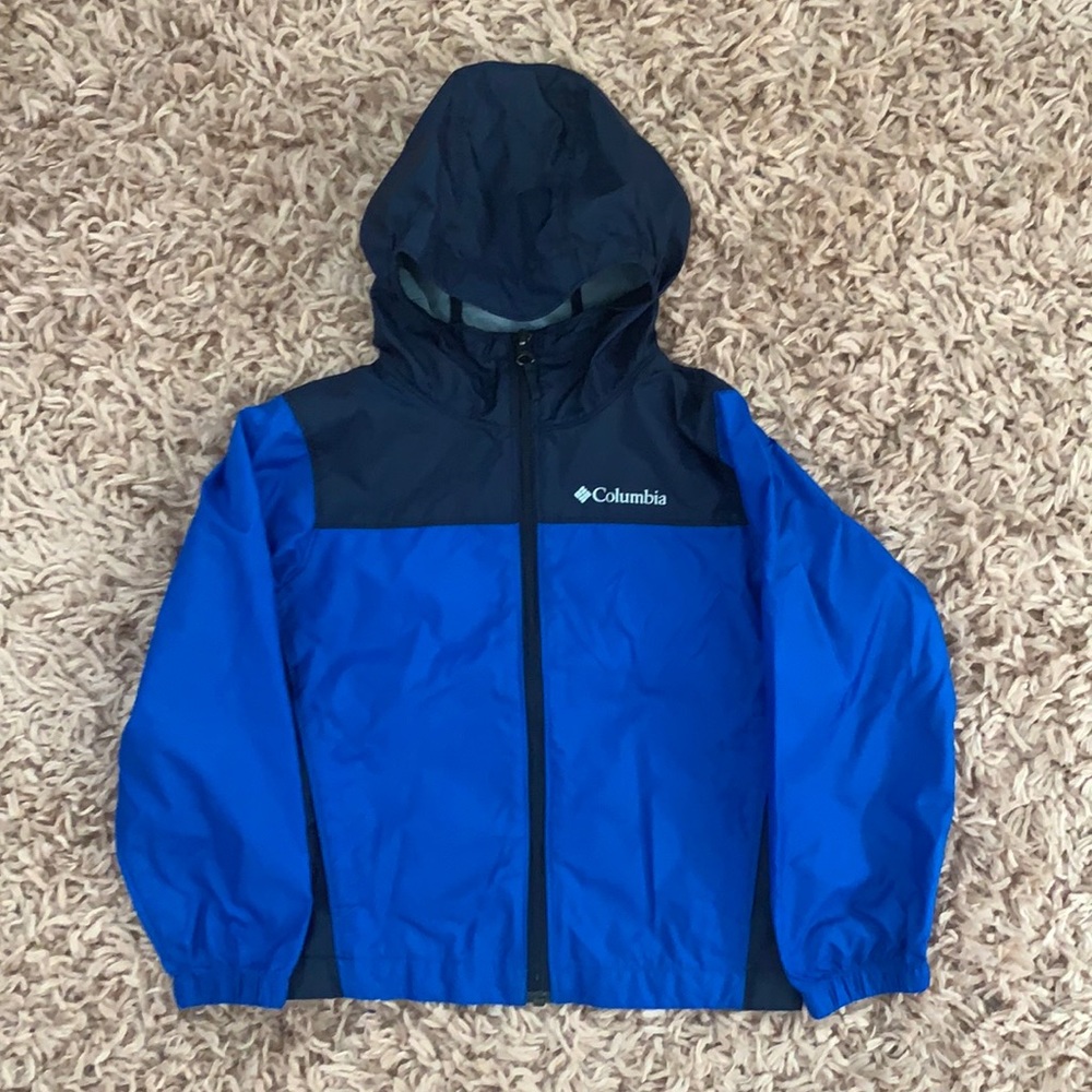 Kids Columbia Lightweight Blue Rain Jacket XS 6/7